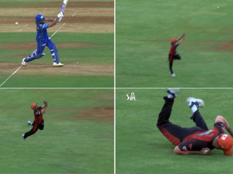 MI vs SRH: Watch - Nitish Reddy Takes An Absolutely Exceptional Flying Catch To Send Back Rohit Sharma For 56