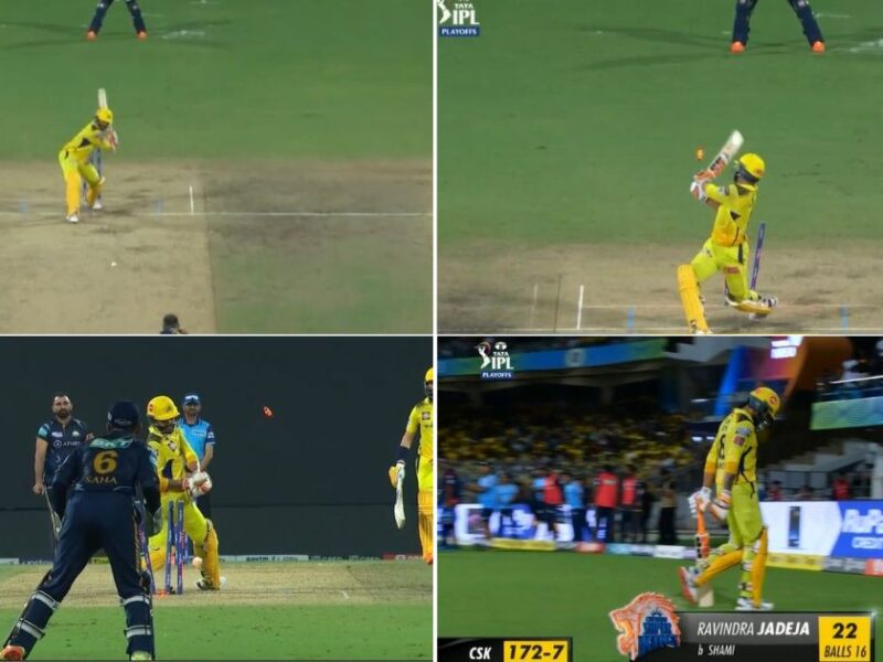GT vs CSK: Watch - Mohammed Shami Rattles Ravindra Jadeja's Stumps With Slower One To Deny CSK Strong Finish In IPL 2023 Qualifier 1