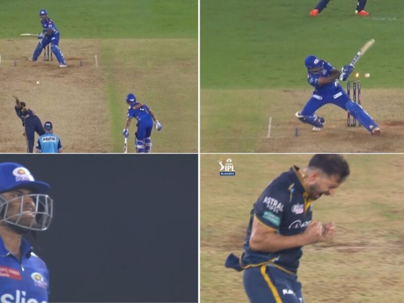 GT vs MI: WATCH- Mohit Sharma Ends Hopes Of Mumbai Indians By Dismissing Suryakumar Yadav With A Full Delivery